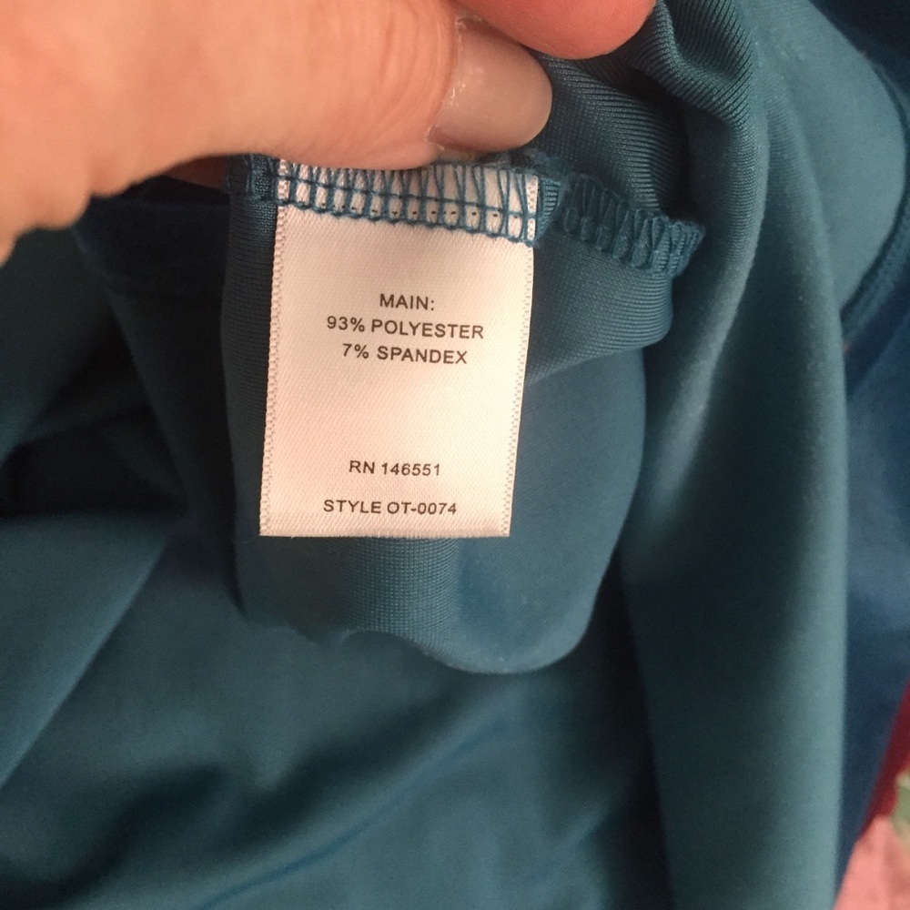 Octavia Teal Velvet Drip Shoulder Top, size XXL - Picture 5 of 6